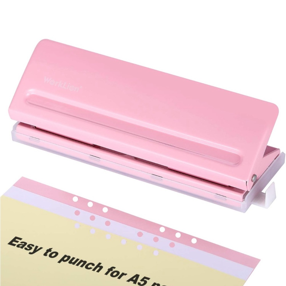 Worklion adjustable 6-hole punch for A4, A5, & A6 - 6 sheet capacity NEW